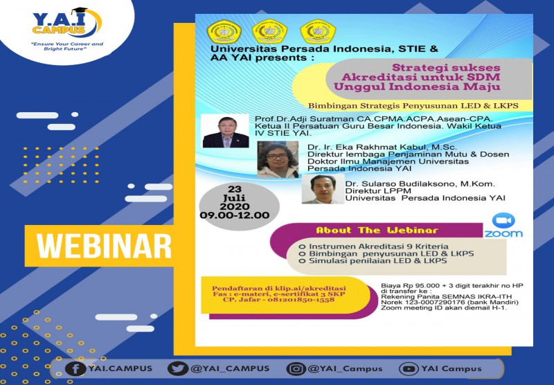 Webinar Strategi Khusus Akreditasi untuk SDM Unggul Indonesia Maju