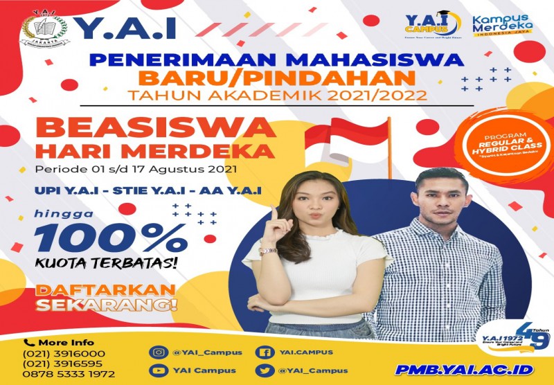 Penerimaan Mahasiswa Baru/Pindahan Tahun Akademin 2021/2022 Beasiswa Hari Merdeka